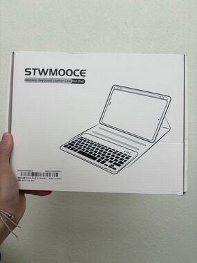 STWMOOCE Wireless Leather Keyboard Folio Case for Apple iPad